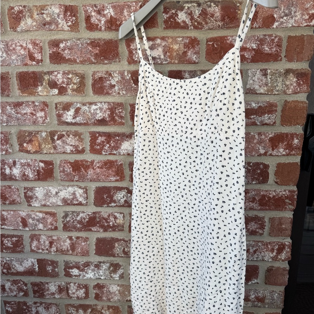 Brandy Melville Cream Sundress with Black Floral Pattern